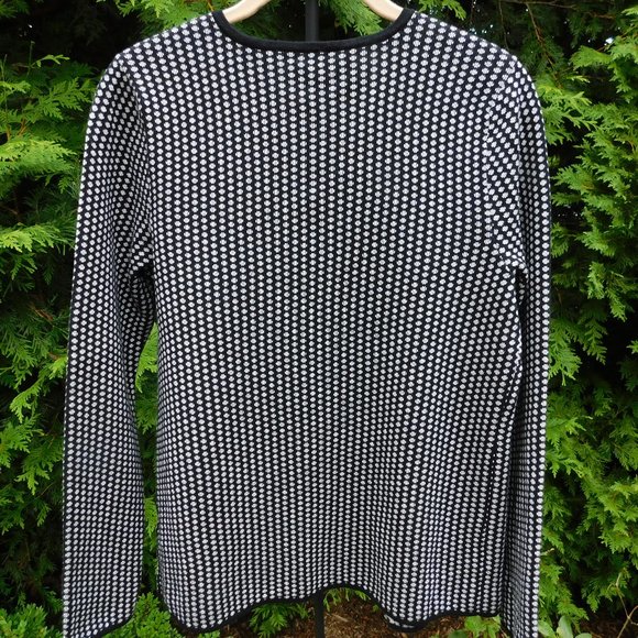 Talbots Stylish Double-Knit Open Cardigan with Fringe Trim - Picture 3 of 4